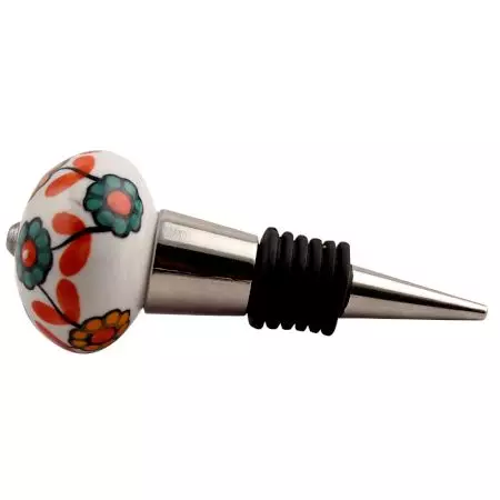 Sea Green Mustard Sunflower Ceramic Wine Stopper